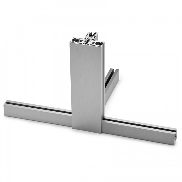Glas T-Klemmprofil Set | 12-12,76 mm | Edelstahloptik