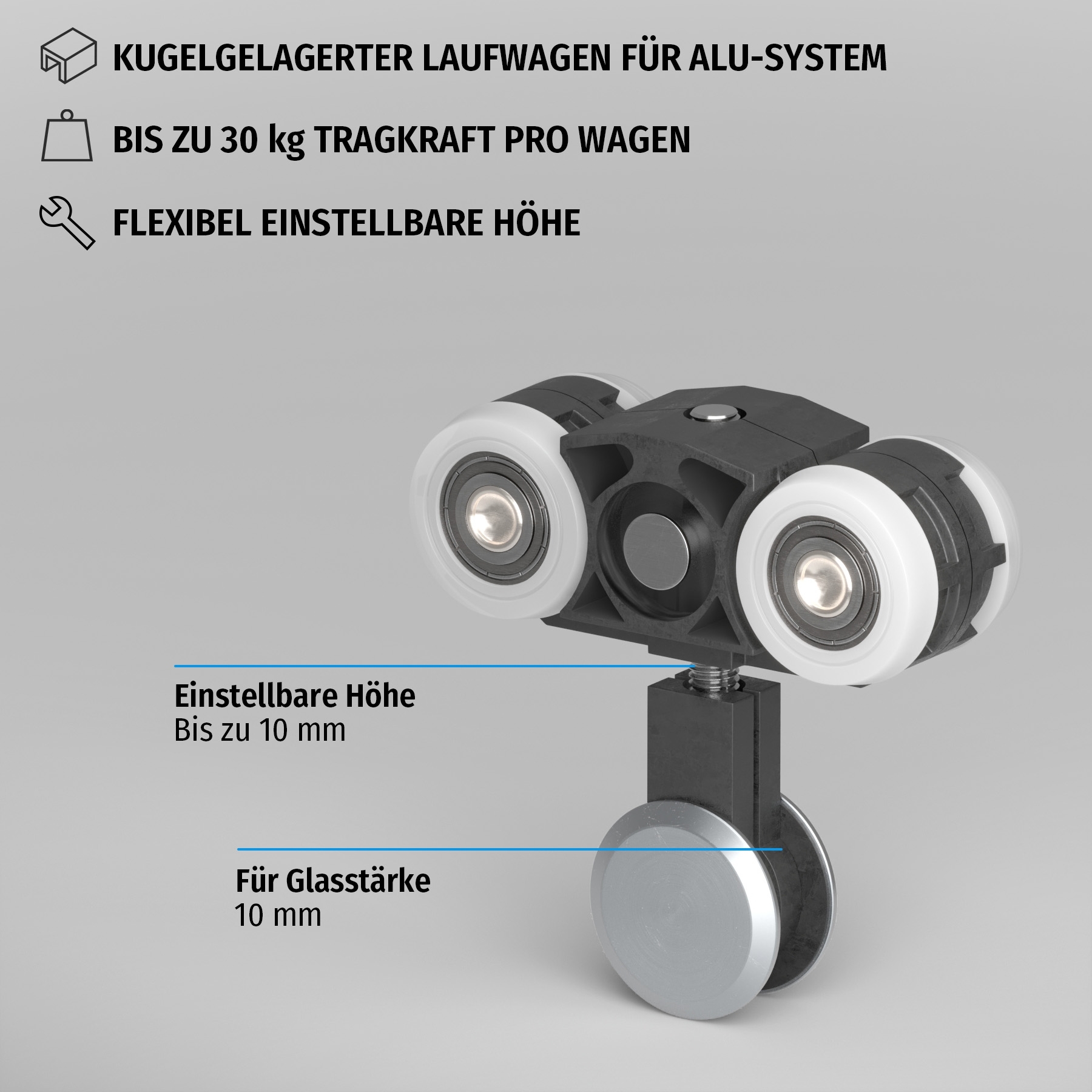 Laufwagen für Alu-System