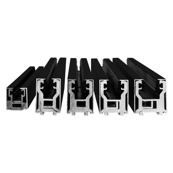 Endstück Glas-Klemmprofil MINI | 8-8,76 mm | Schwarz