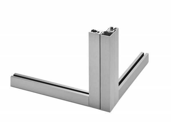 Glas Eck-Klemmprofil Set | 10-10,76 mm | Edelstahloptik