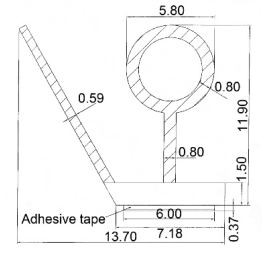 Bodendichtung für 8 mm Glas - selbstklebend, 2500 mm Länge