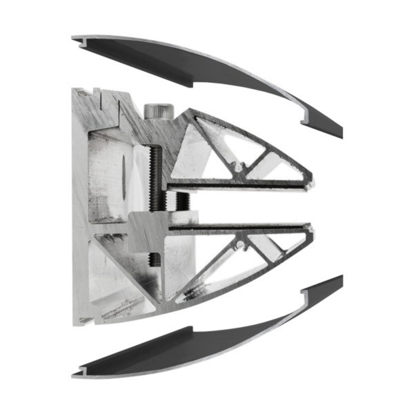 Klemmprofil 17,52 mm, ovales Design - Anthrazit