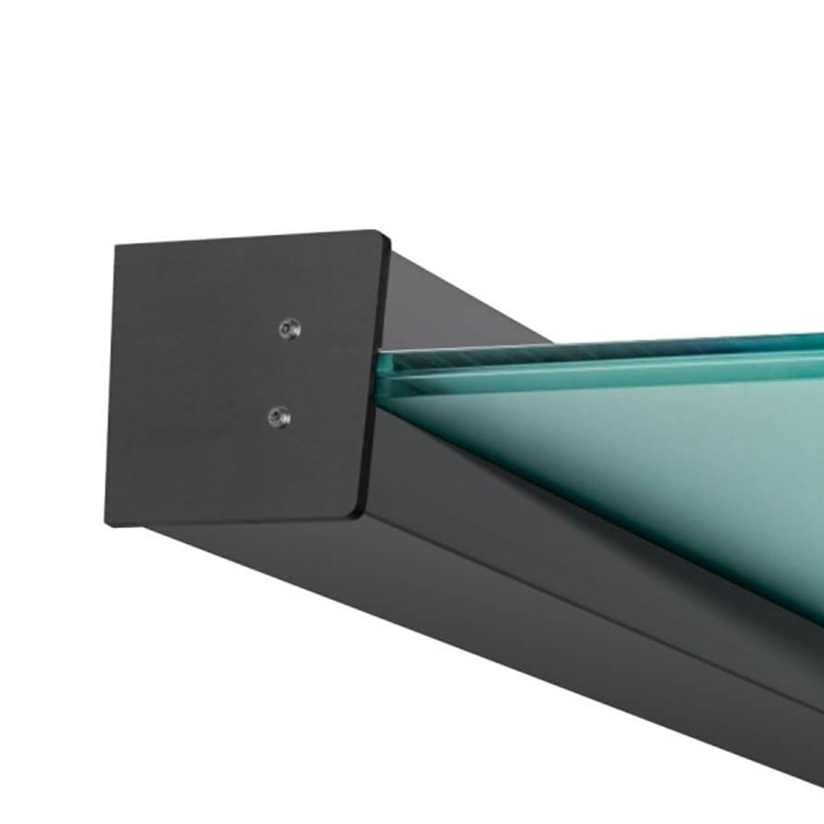 Freitragendes Vordach | 160 cm | Eckiges Klemmprofil in Anthrazit | Komplettset mit Glas