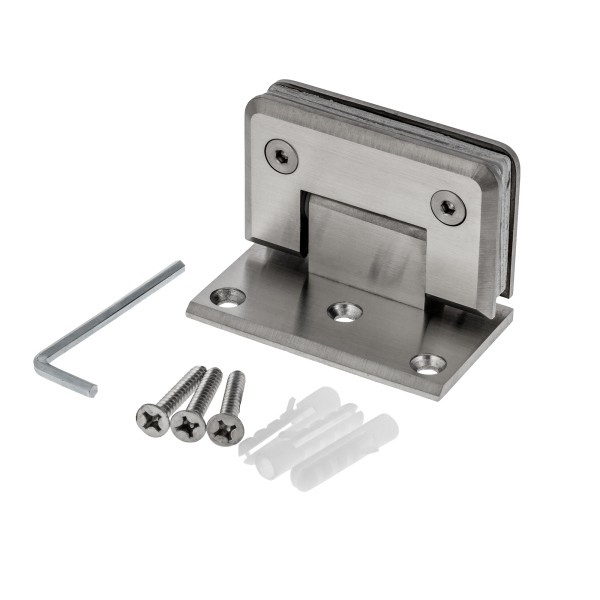 Scharnier Verbindung Glas-Wand 90° R/L Anschlag - Matt