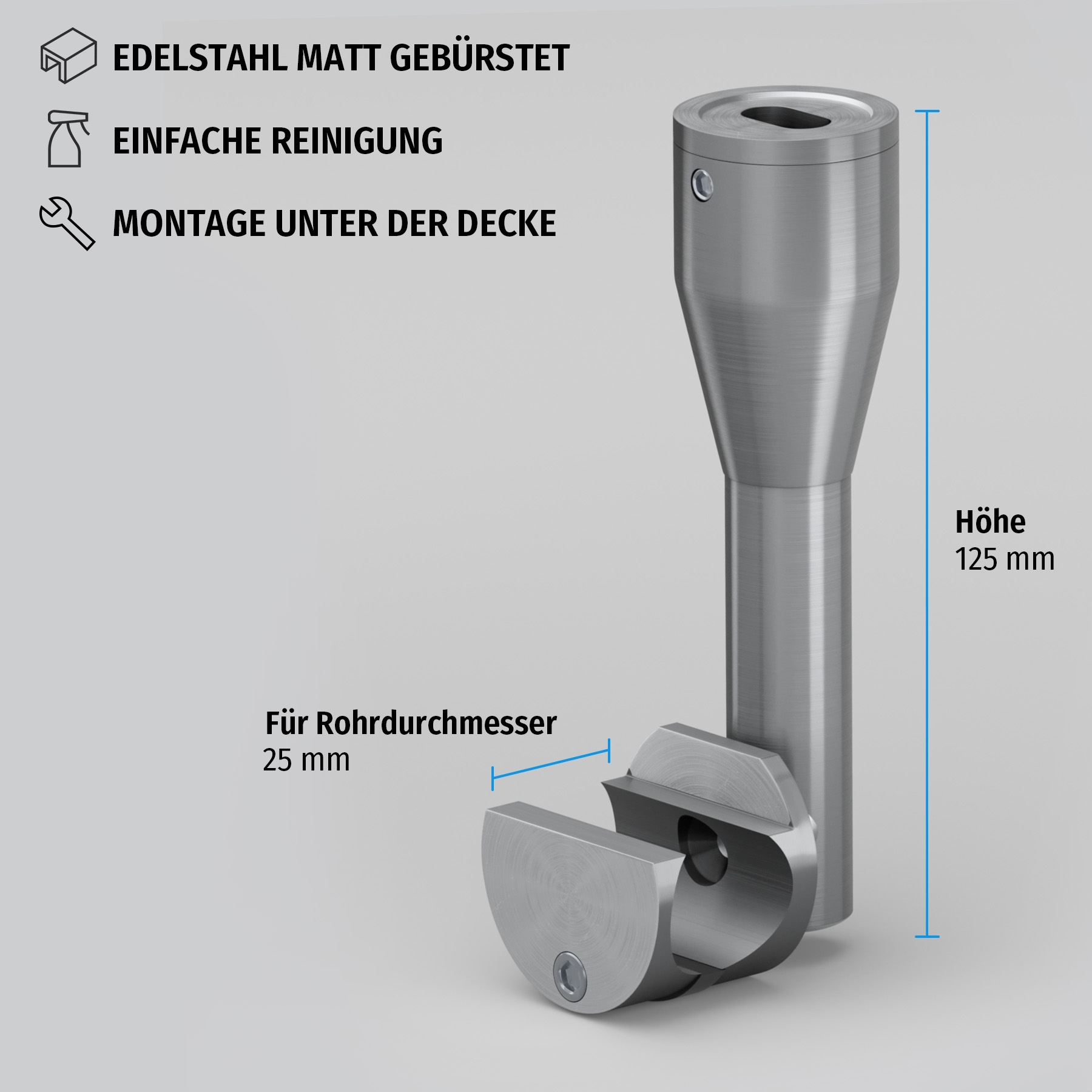 Deckenhalterung Decke-Rohr
