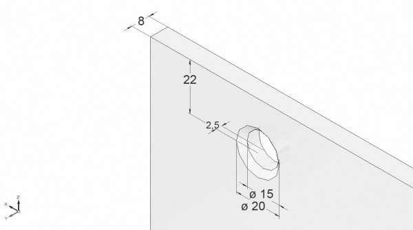Glashalter Angular flächenbündig | matt gebürstet