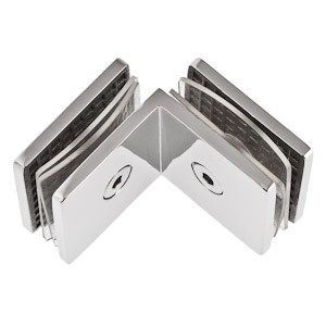 Winkelverbinder | Glas-Glas 90° | Hochglanz
