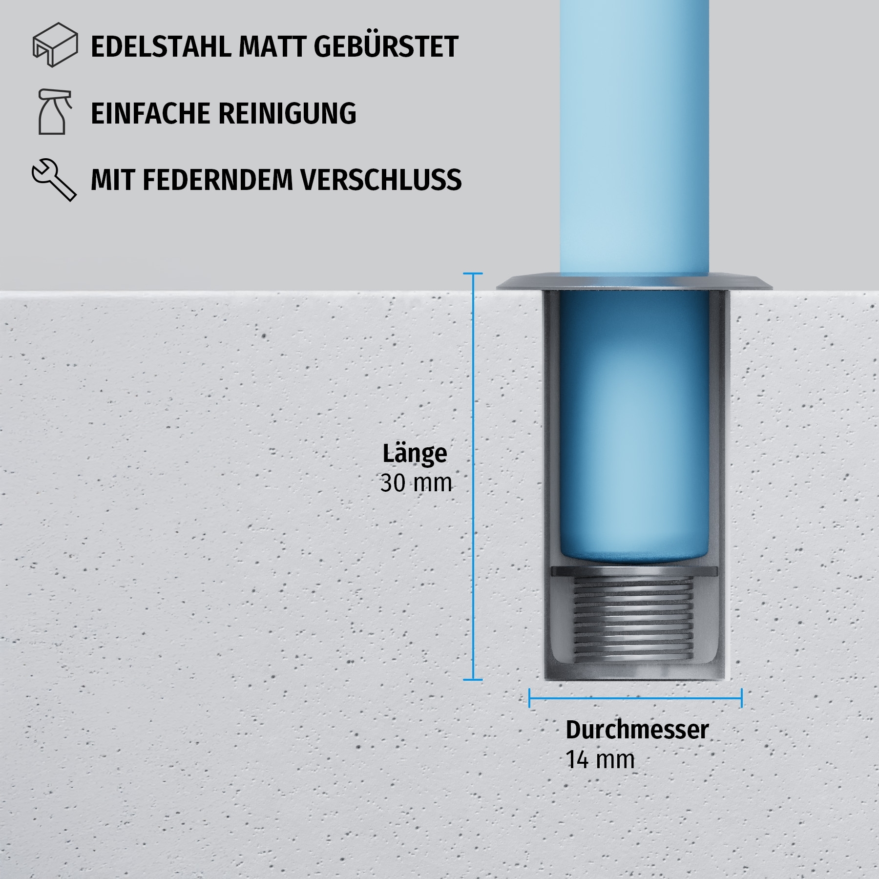 Bodenhülse D=8 mm
