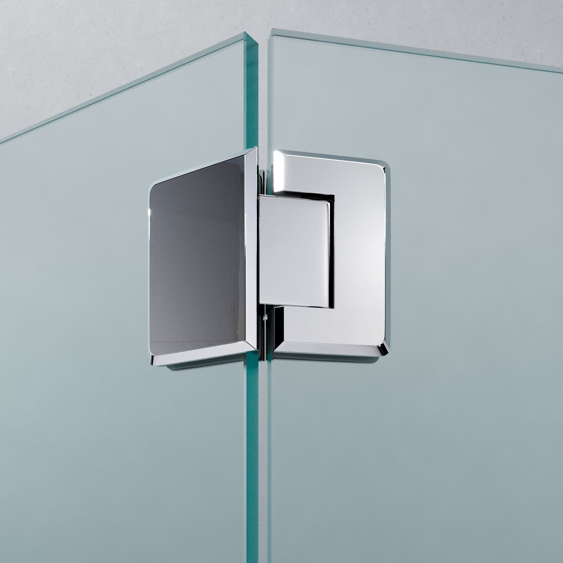 Scharnier Verbindung | Glas-Glas 135° | Hochglanz | R/L Anschlag