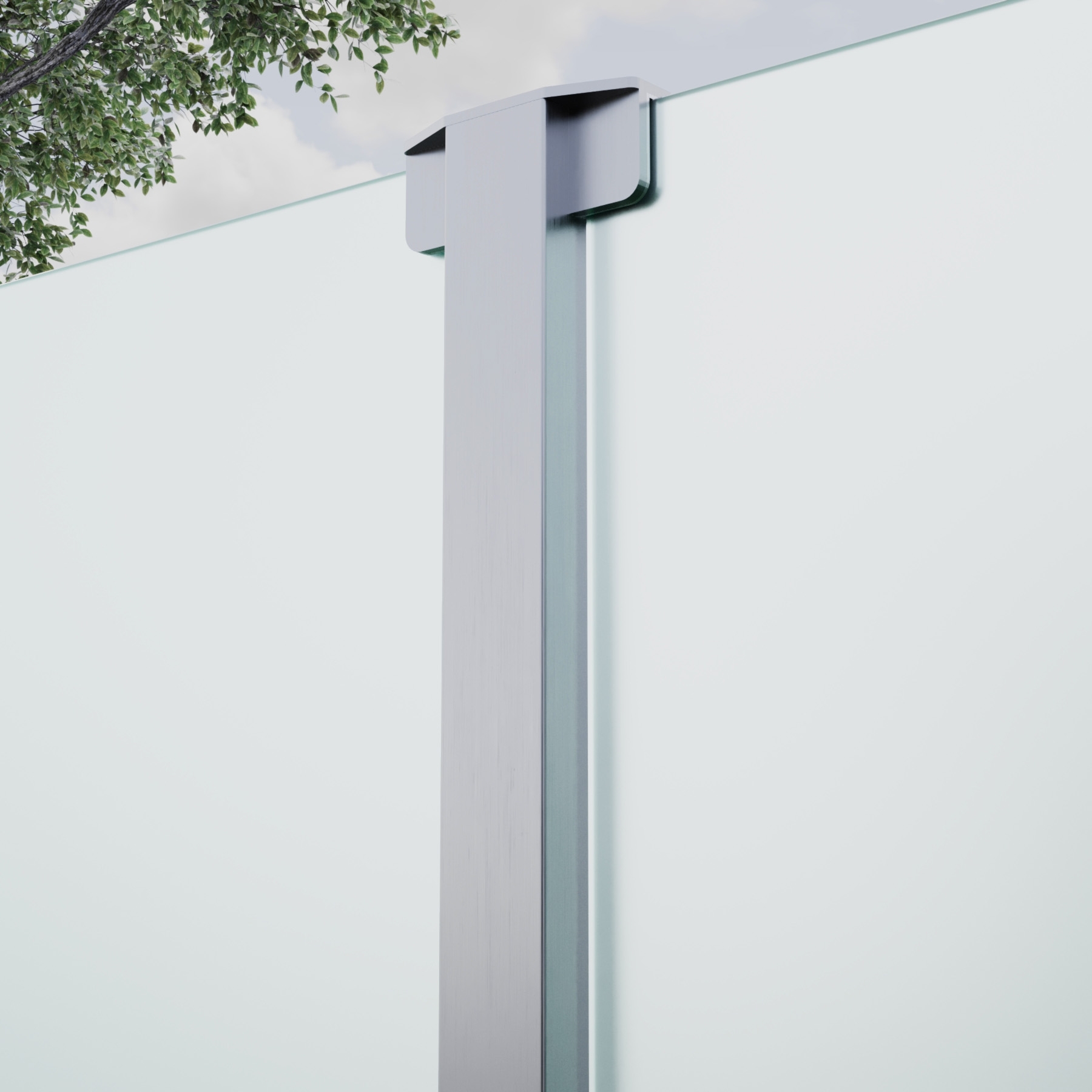 Mittel-Pfosten System A 60x60 mm zum Aufschrauben