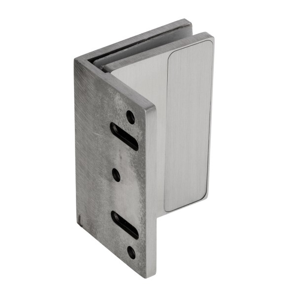 Winkelverbinder Glas-Wand 90 in matt gebürstet