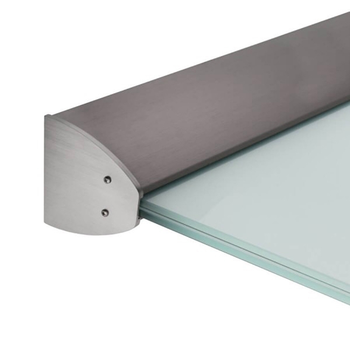 Freitragendes Vordach | 200 cm | Ovales Klemmprofil in Edelstahloptik | Komplettset mit Glas
