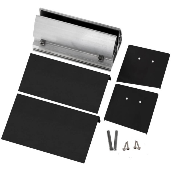 Wandklemmprofil 5° eckig für 17,52 SentryGlas, Schwarz RAL 9005 matt