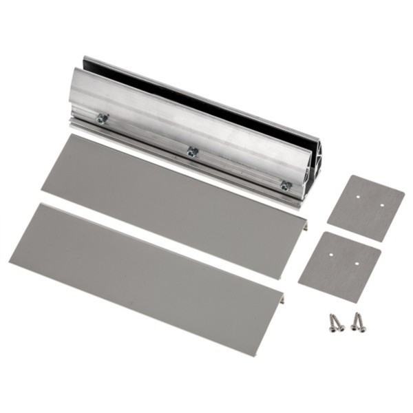 Klemmprofil 17,52 mm, eckiges Design - Edelstahloptik