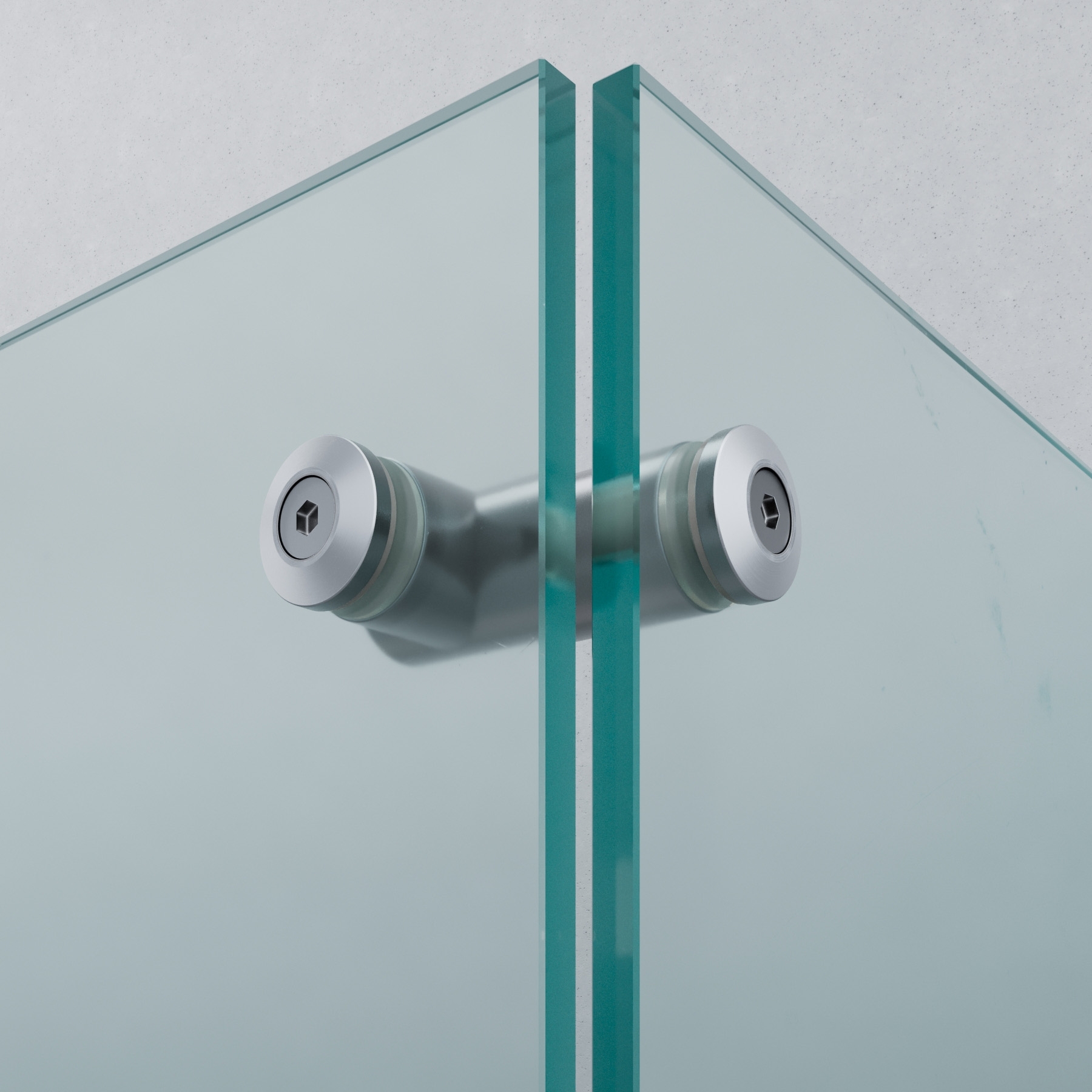 Winkelverbinder Glas-Glas 90° | 8 - 12 mm | Matt
