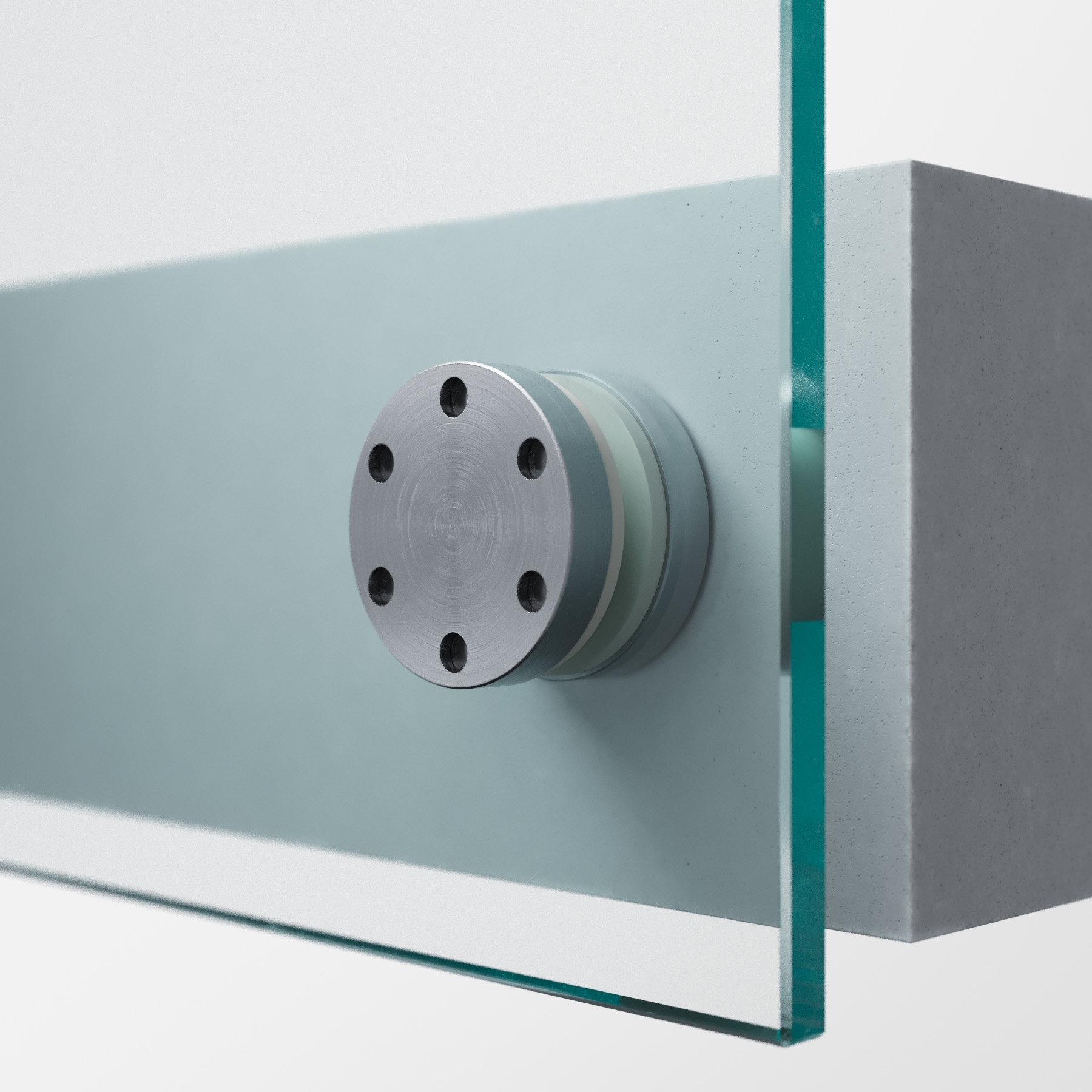 Punkthalter Glas 6 mm, Lochdesign, Wandabstand 12 mm