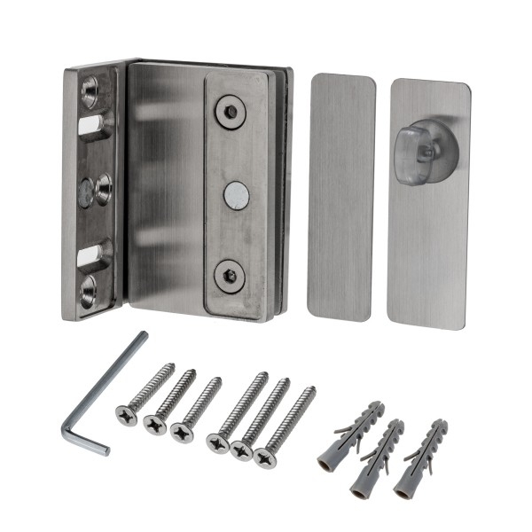 Winkelverbinder Glas-Wand 90 in matt gebürstet