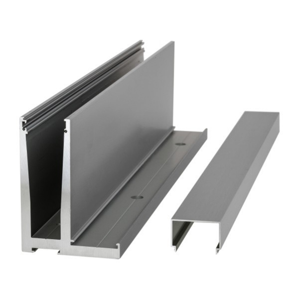 Aufgesetztes Brüstungsprofil 17,52 mm, mit Flansch - Edelstahloptik