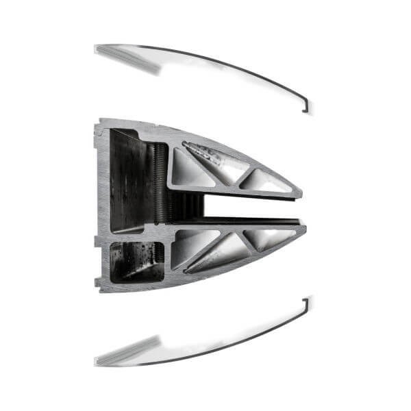 Wandklemmprofil 0° 17,52 mm, oval - Edelstahloptik