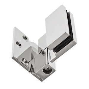 Scharnier Verbindung Glas-Wand 90° Rechtsanschlag - Hochglanz