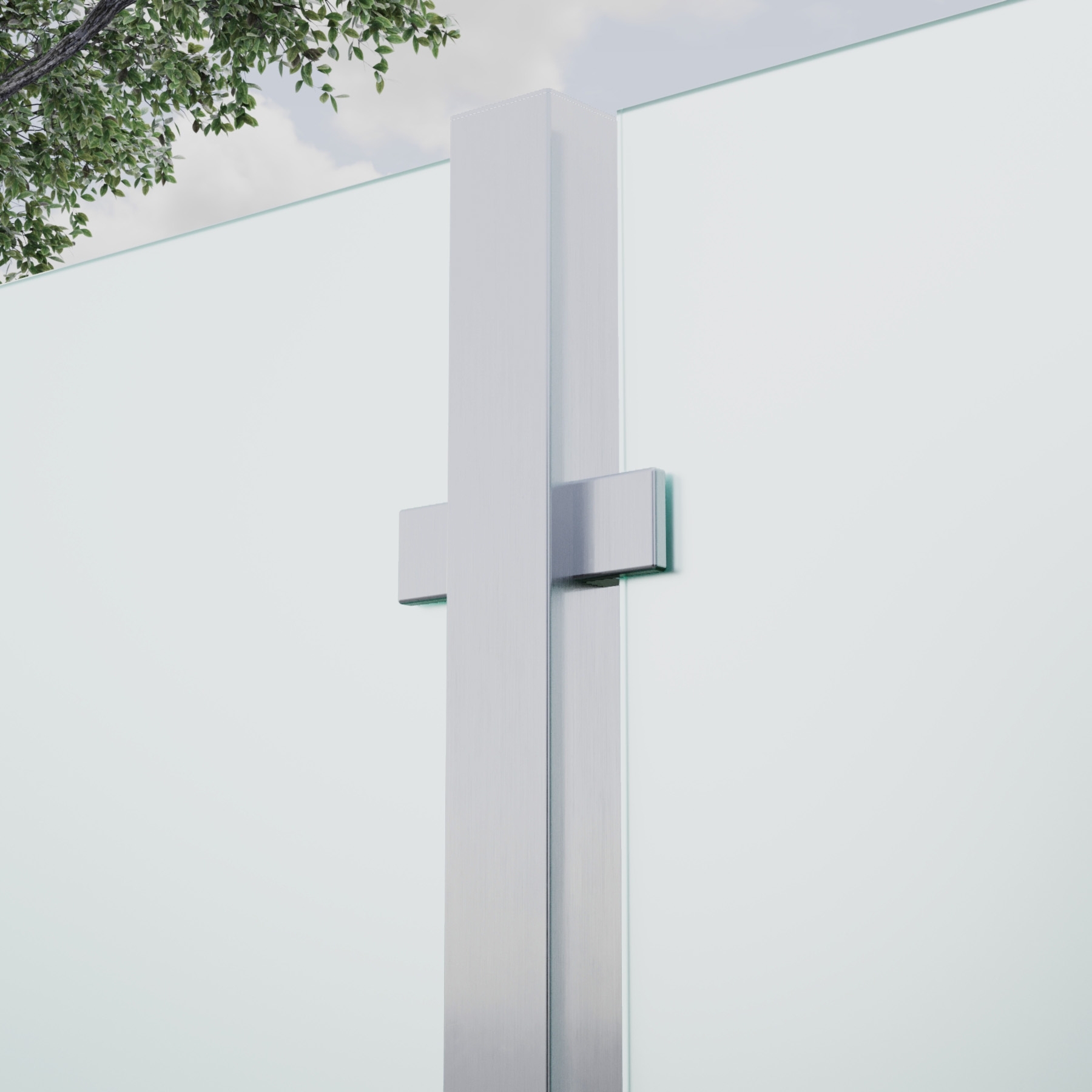 Mittel-Pfosten System F Glasstärke 10,76-17,52mm zum Aufschrauben