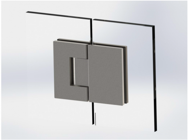 Scharnier Verbindung | Glas-Glas 180° | matt
