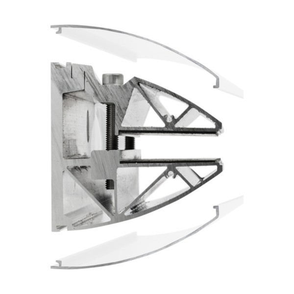 Klemmprofil 17,52 mm, ovales Design - Weiss