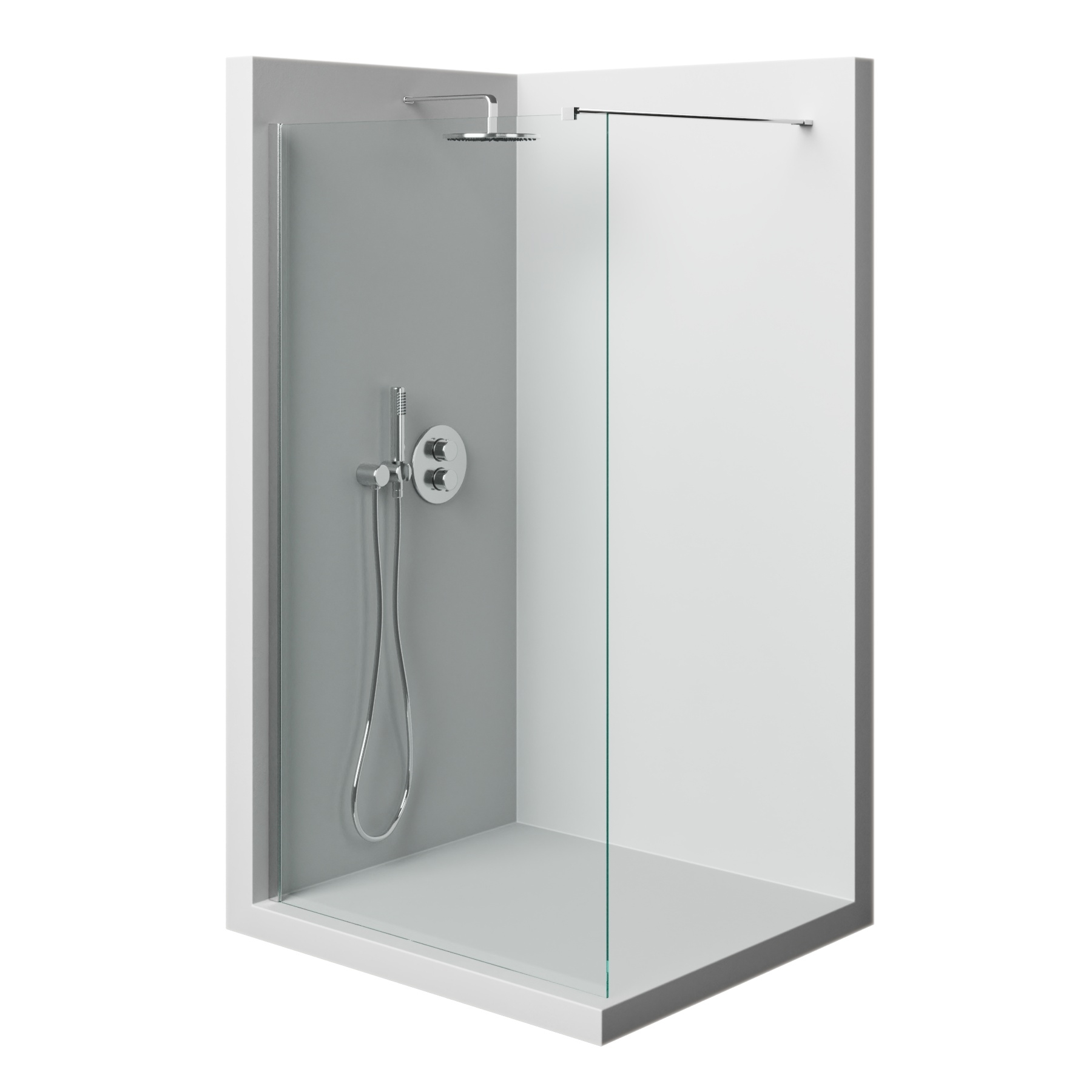 Walk-In Dusche AquaSplash | 100 cm x 200 cm | Hochglanz