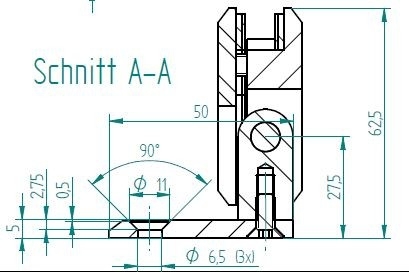 Scharnier Verbindung Glas-Wand 90° R/L Anschlag - Hochglanz