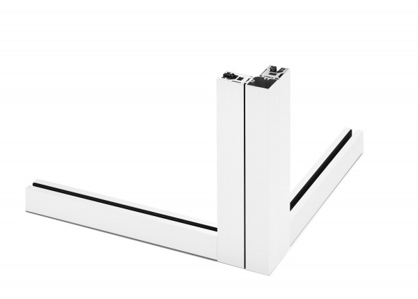 Glas Eck-Klemmprofil Set | 10-10,76 mm | Weiss