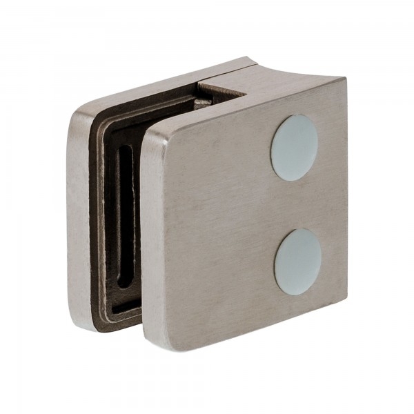 Glashalter eckig | Abschluss für Rundrohr | 6 - 12,76 mm Glasstärke | 45 x 28 mm