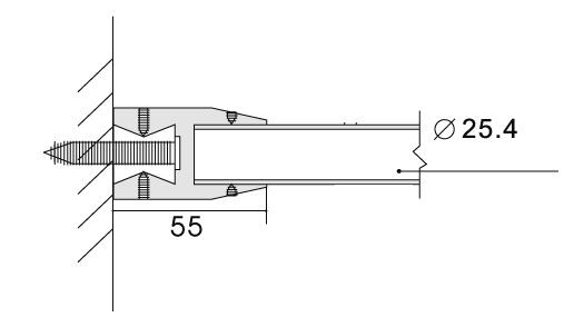 Halter Rohr-Wand 90°