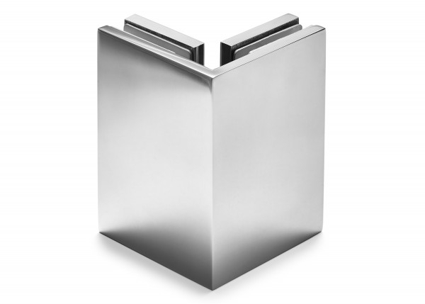 Winkelverbinder | Glas-Glas 90° | Serie F | Hochglanz poliert