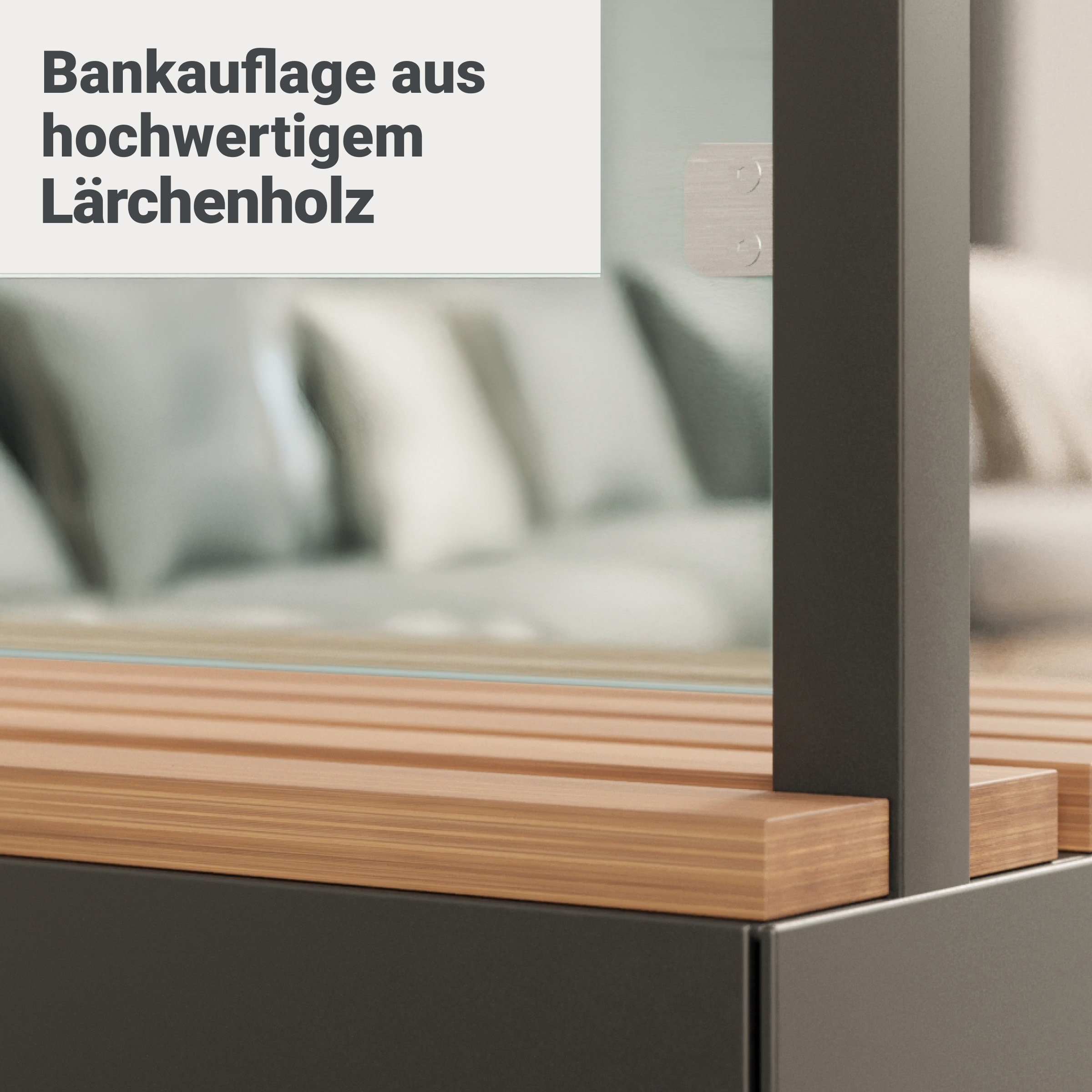 Sitzbank mit Sicht- & Windschutz | 135 cm breit | Klarglas
