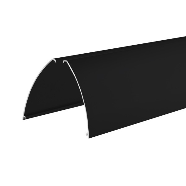 Klemmprofil 17,52 mm, ovales Design - Schwarz