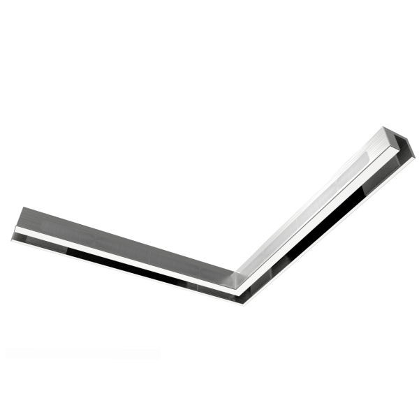 Stabilisierungsstange Winkel 90° Glas-Glas, matt gebürstet