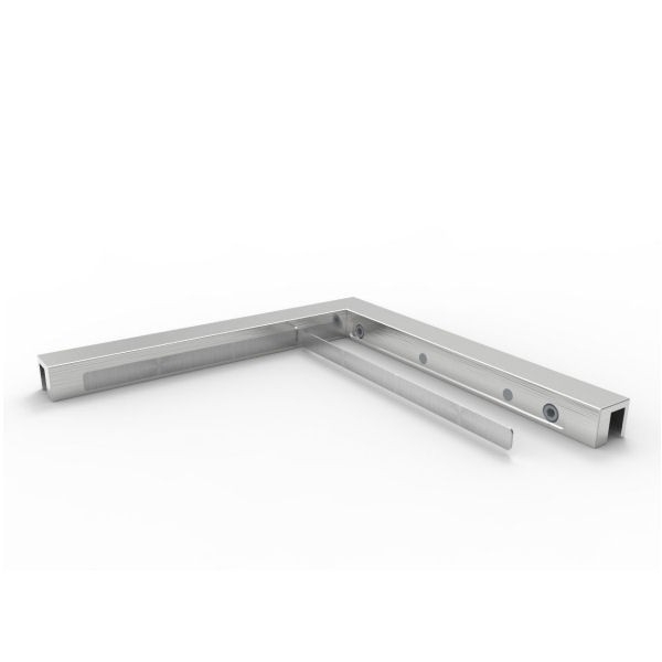 Stabilisierungsstange Winkel 90° Glas-Glas, hochglänzend