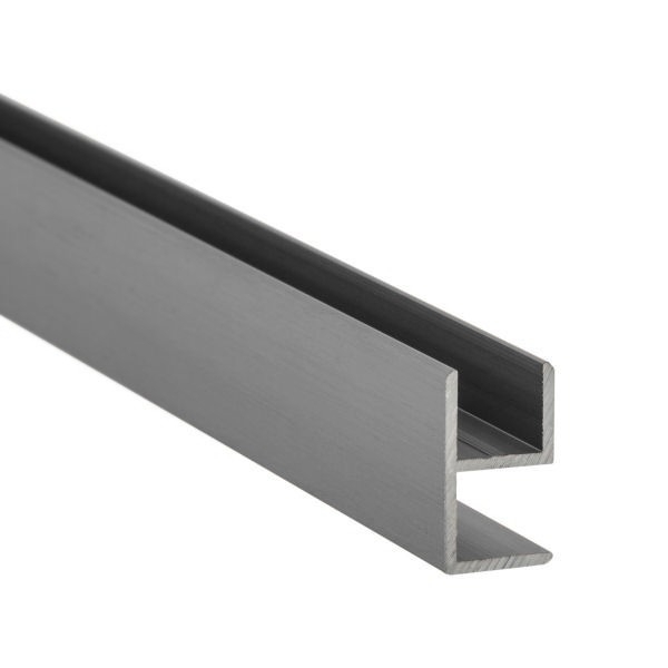 E-Profil | Aluminium | 10 mm | Edelstahloptik