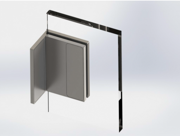 Winkelverbinder Glas-Wand 90° | Hochglanz