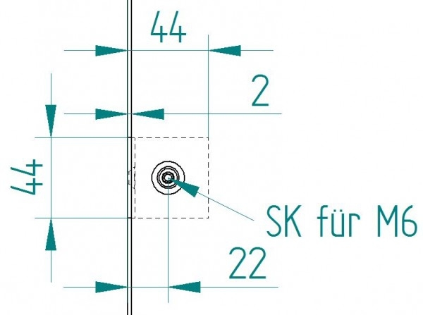 Winkelverbinder Glas-Wand 90° - Matt