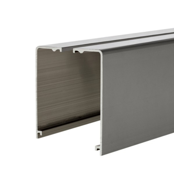 Klemmprofil 17,52 mm, eckiges Design - Edelstahloptik