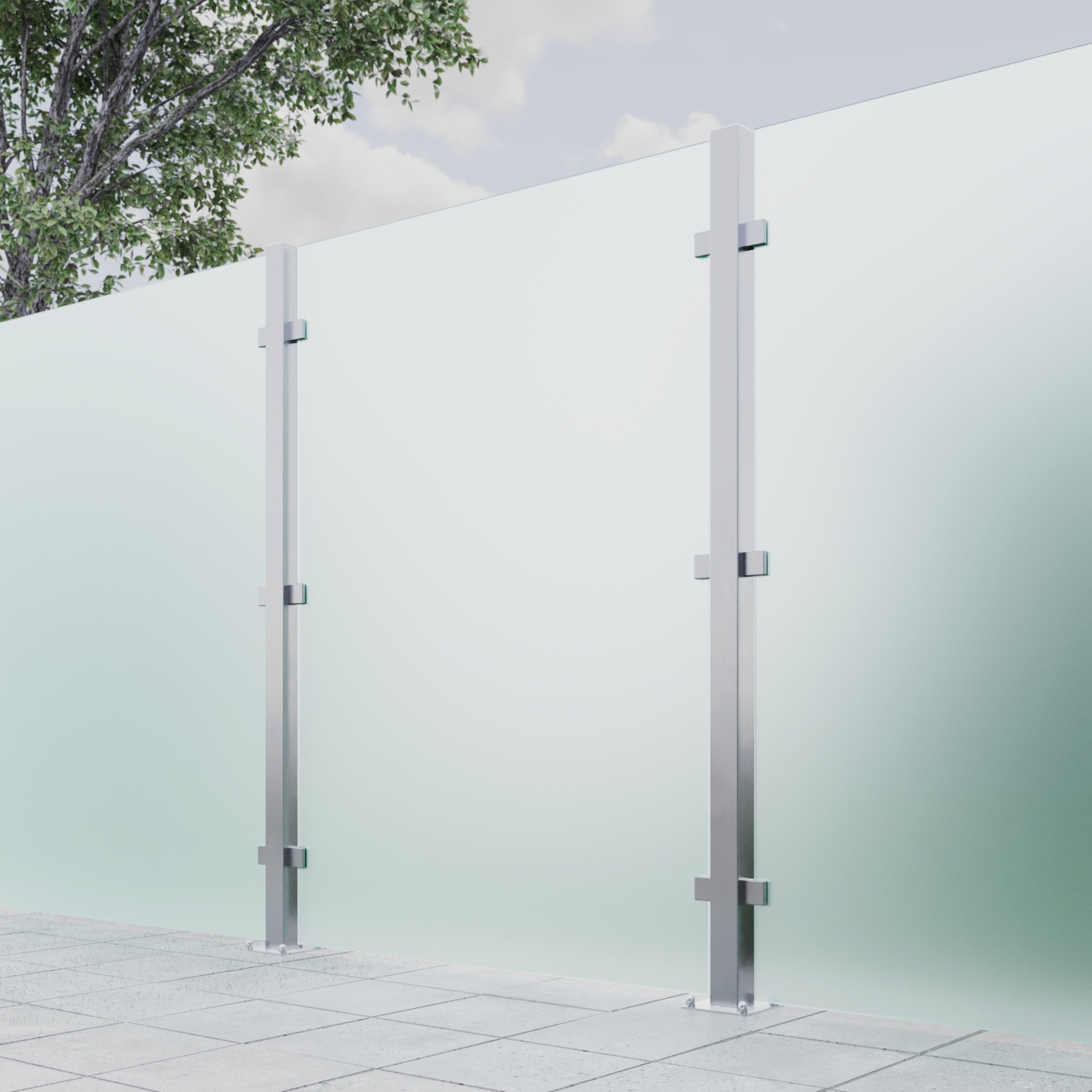 Mittel-Pfosten System F Glasstärke 10,76-17,52mm zum Aufschrauben