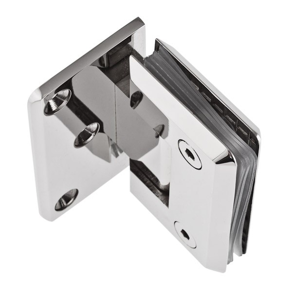 Scharnier Verbindung Glas-Wand 90° R/L Anschlag - Hochglanz