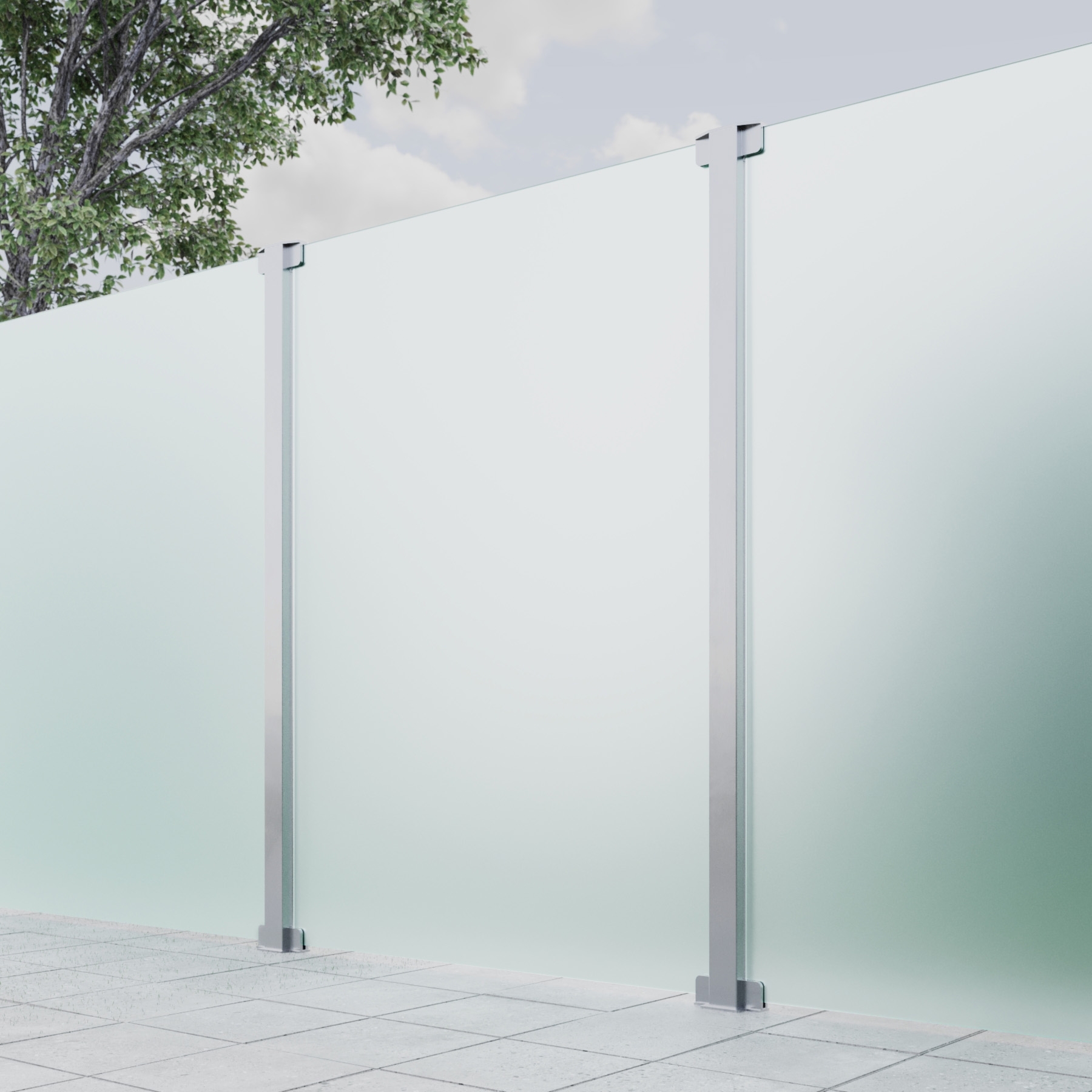 Mittel-Pfosten System A 60x60 mm zum Einbetonieren