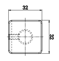 Griffknauf viereckig | beidseitig | matt