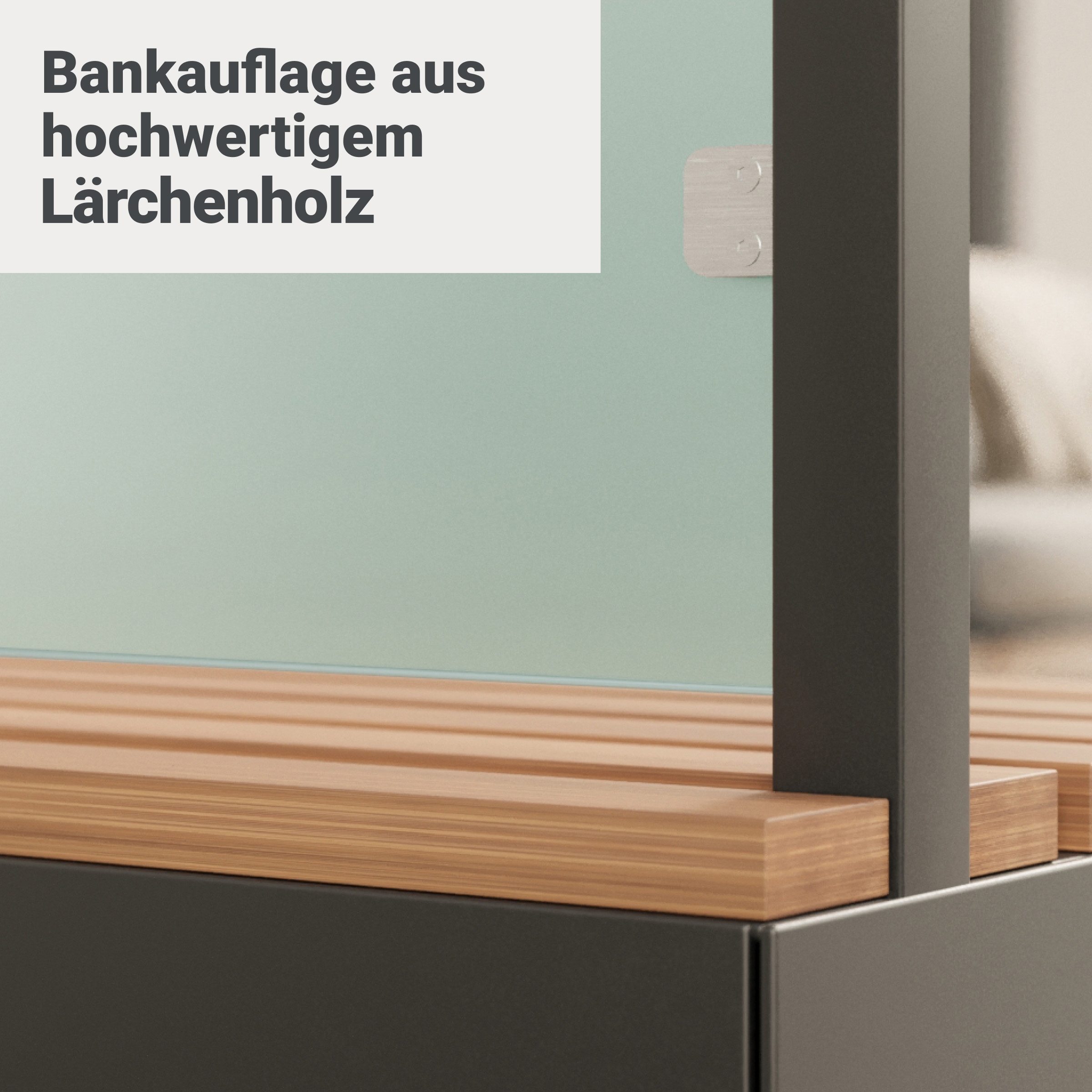 Sitzbank mit Sicht- & Windschutz | 135 cm breit | Klarglas satiniert