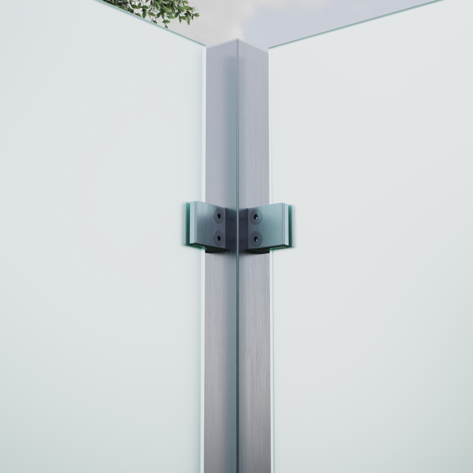 Eck-Pfosten System F Glasstärke 10,76 - 17,52 mm zum Einbetonieren