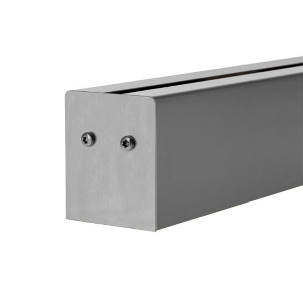 Klemmprofil 17,52 mm, eckiges Design - Edelstahloptik
