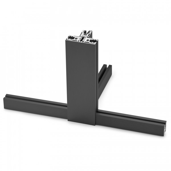 Glas T-Klemmprofil Set | 10-10,76 mm | Anthrazit