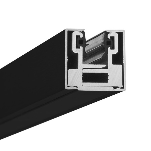 Endstück Glas-Klemmprofil MINI | 8-8,76 mm | Schwarz